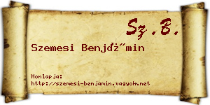 Szemesi Benjámin névjegykártya