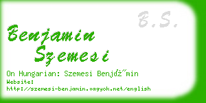 benjamin szemesi business card